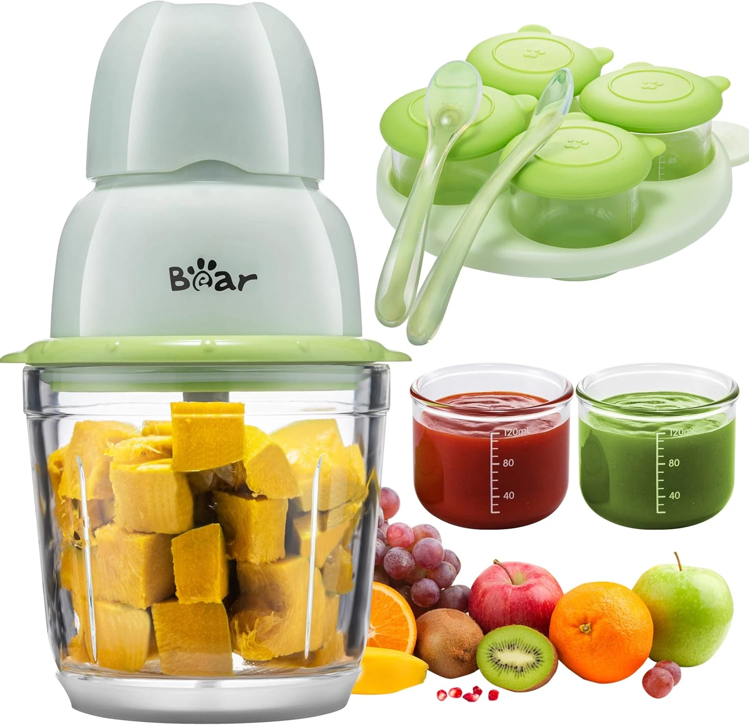 Baby Food Maker Processor Blender with Containers & Silicone Spoons