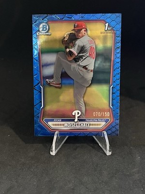 Moises Chace 2026 Bowman #BCP-36 1st Blue Reptilian Refractor /150 Phillies