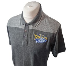 Leeds Rhinos Polo T-Shirt Grey Mens Large Rugby Top