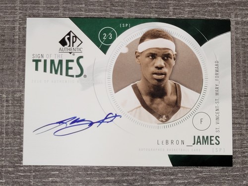 2010 Upper Deck SP Authentic Sign Of The Times LeBron James Auto St Vincent HS