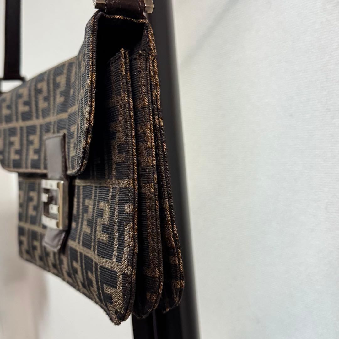FENDI Zucca Mamma Baguette One Shoulder Bag Canvas Leather Brown Logo From Japan thumbnail 3