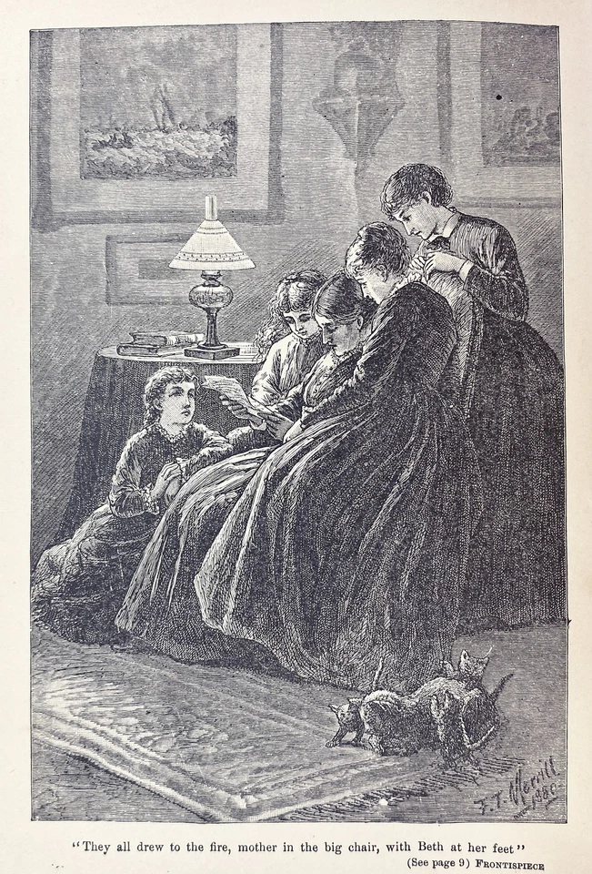 1896 LITTLE WOMEN Victorian CHRISTMAS Civil War ALCOTT Antique 200 ILLUSTRATIONS Foto 2 de 4