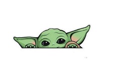 2 Pack - Peeking Baby Yoda Vinyl Decal Sticker for Cars  Trucks  Vans  SUV...
