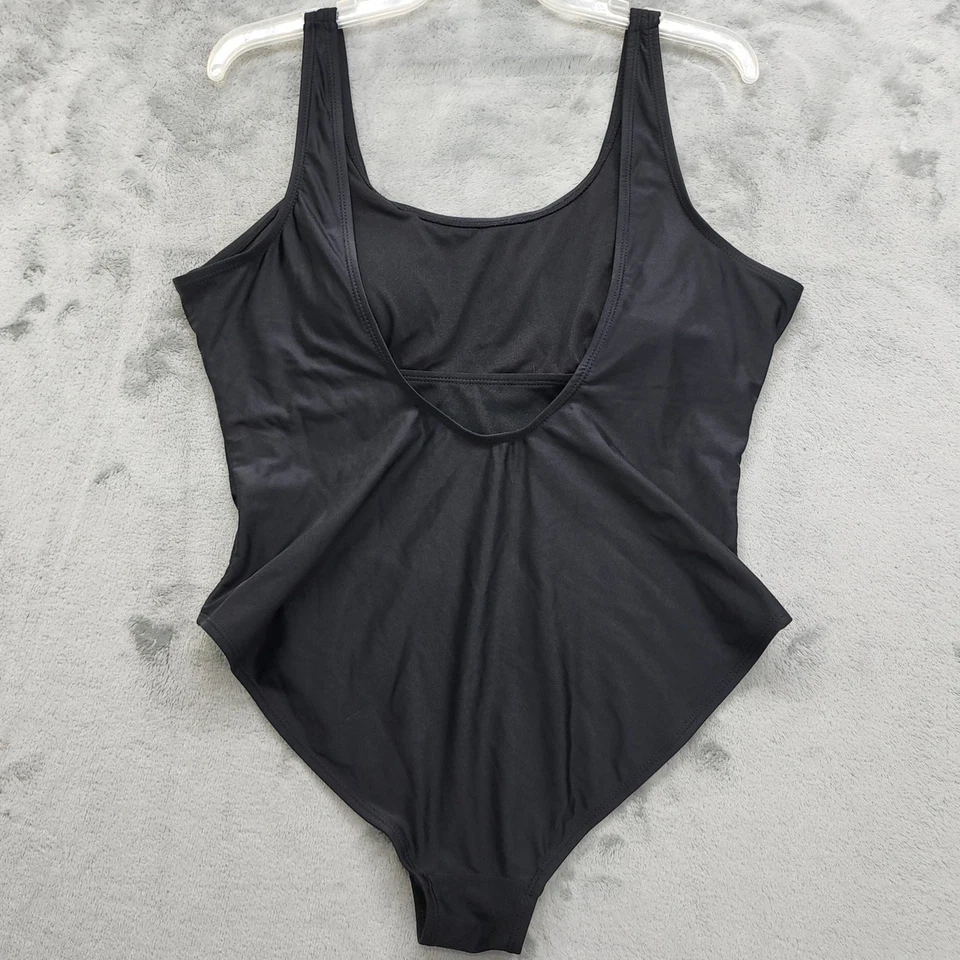 No Boundaries Swimsuit Womens XL (15-17) Black Scoop Back One-Piece High Cut - Image 2 of 4