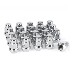 Richeer 20pcs 1.4 inch Chrome 1/2-20 Closed End Bulge Acorn Lug Nuts - 3/4" 19mm
