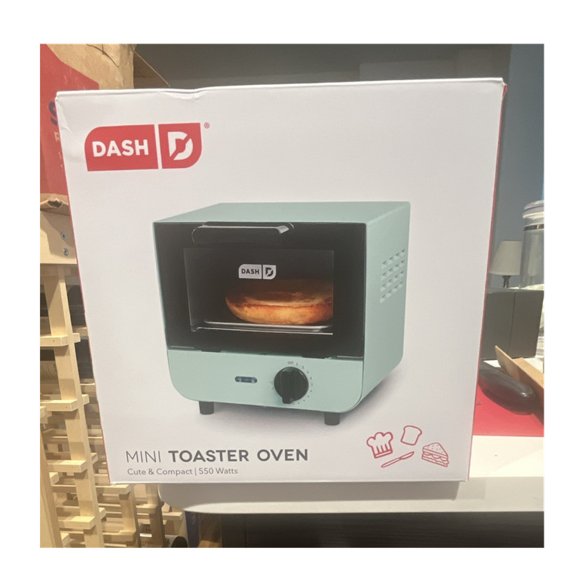 DASH Mini Toaster Oven 550W 120V Green Matte Metal Compact Toast