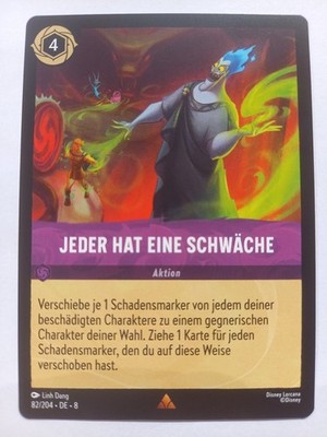 Disney Lorcana Card Everyone Has A Weakness 82/204 8JAF Rare AU