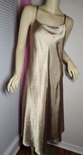The Lingerie Collection Nightgown Gold Adjustable Straps Size Large