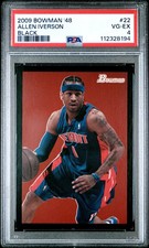 2009 BOWMAN '48 BLACK #22 ALLEN IVERSON 29/48 PSA 4