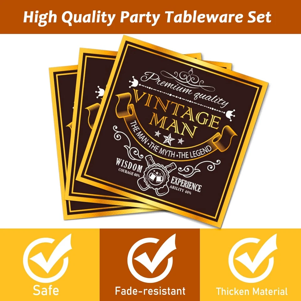 Juego de vajilla de fiesta 55 vintage de 96 piezas en 1970 con tema 55 fiesta de cumpleaños T Foto 3 de 4