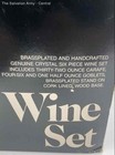 Leonard Silver MFG Clear Crystal Glass Brassplated Wine Set Of 5 w/Box — photo 4