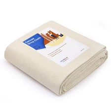 Canvas Drop Cloth for Painting - Washable, Durable, Highly Absorbent Seamless...