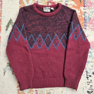 Vintage River Trader Sweater Men s Large 100% Pure Shetland Wool Pullover