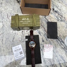 AVI-8 Spitfire Smith Automatic Brown Leather Strap Men's Watch AV-4090-06
