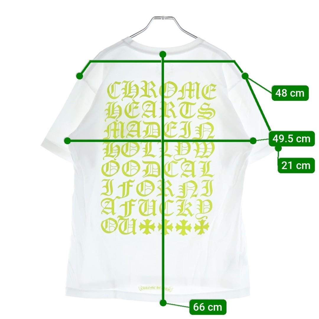 CHROME HEARTS Neon Yellow CH Logo Tee Neo Front Horseshoe English Back Used 906b thumbnail 9