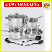 w/Encapsulated Base & Tools Versatile for Any Kitchen Stainless Cookware Set,...