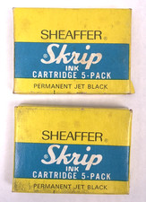 Vintage Sheaffer Skrip Ink Cartridge Refill Lot 9 Jet Black