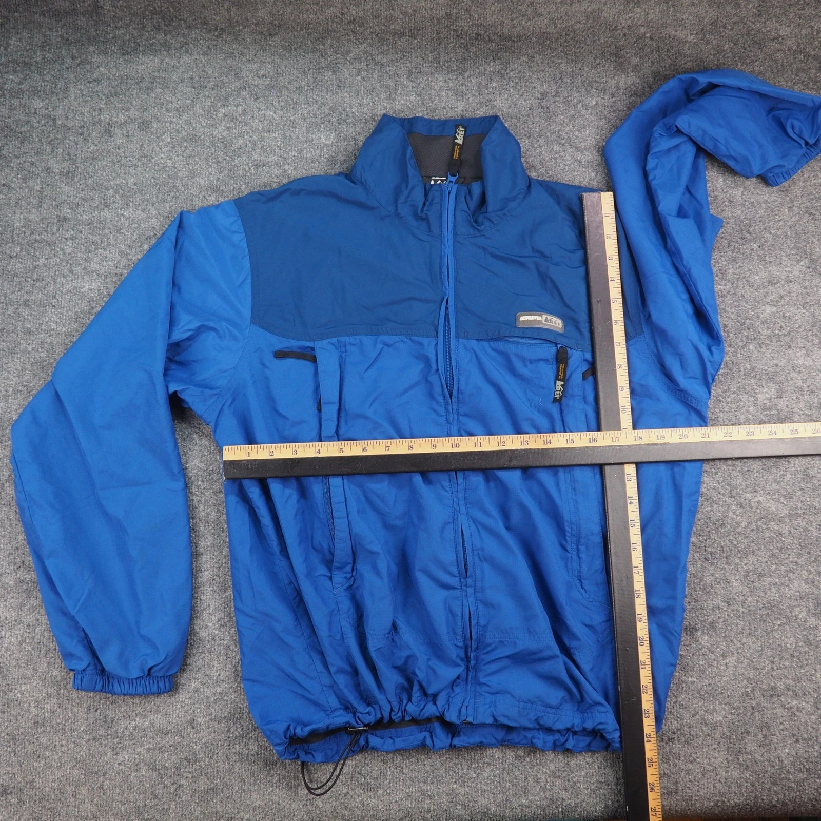REI Windbreaker Jacket Mens Med Blue Ripstop Full Zip Gorpcore Outdoor Hiking - product detail image 4