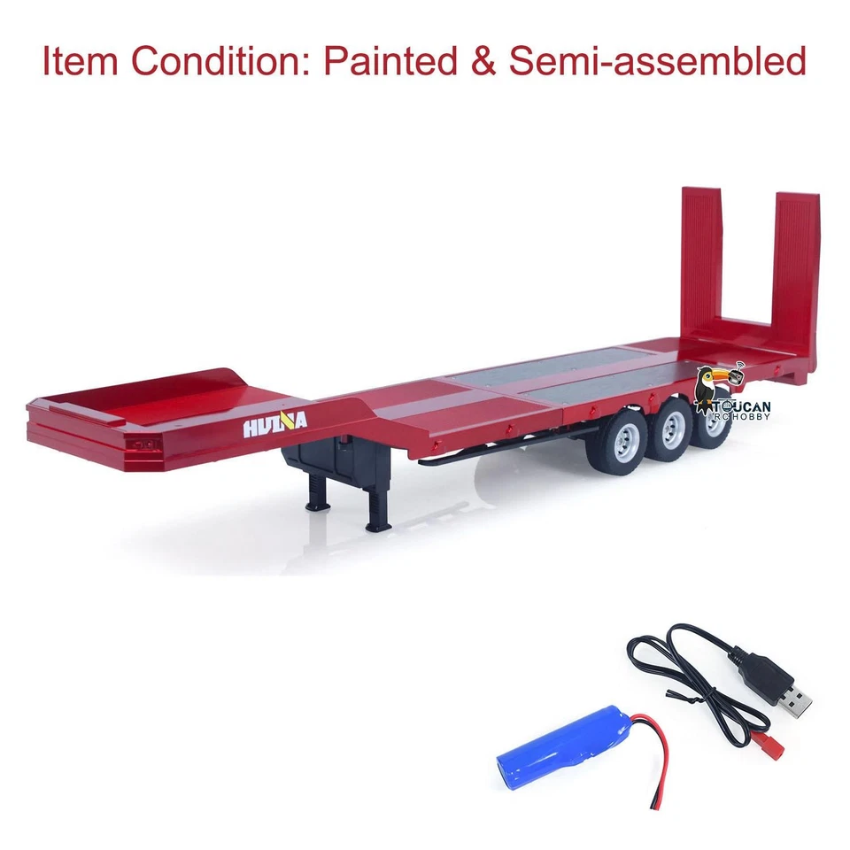 Plastic Semi Trailer Flatbed 1502 for 1/18 Tractor Truck HUINA 1501 Upgrade Part - Image 3 of 4