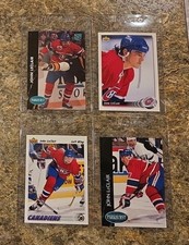 (4) John LeClair 1991-92 Upper Deck Rookie card RC Parkhurst 1992-93 Flyers. rookie card picture