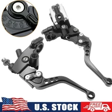Universal 7/8" 22mm Motorcycle Handlebar Brake Master Cylinder Clutch Lever Set
