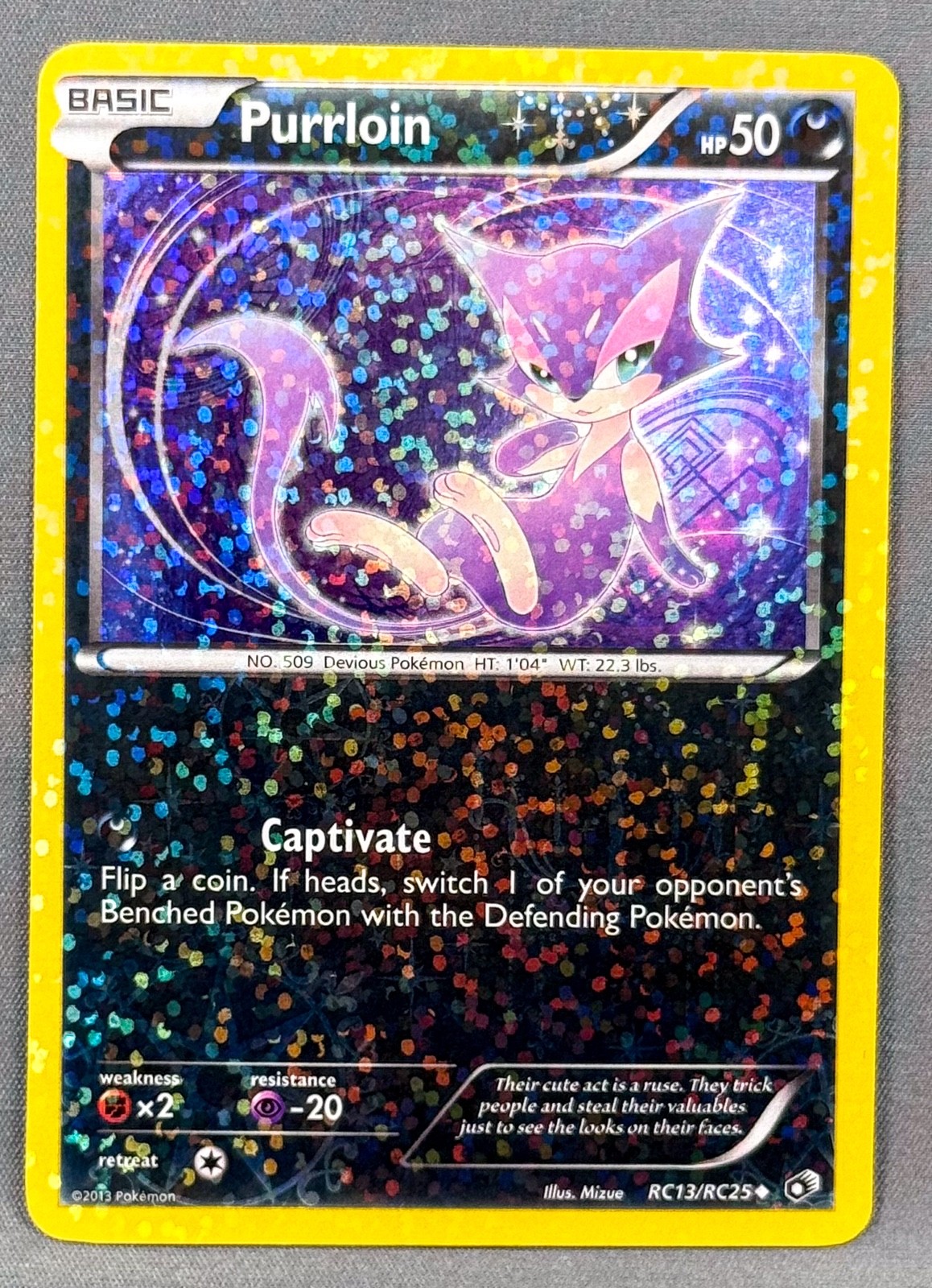 NM Purrloin RC13/RC25 Holo Legendary Treasures: Radiant Collection Pokemon