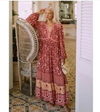 Spell & the Gypsy Free People Portobello Road Floral Print Gown Maxi Dress L