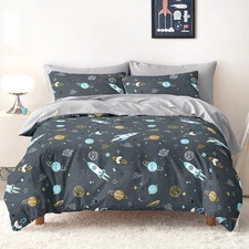 - Space Bedding Set for Boys, Galaxy Rocket Planet Star, Soft Lightweight Com...
