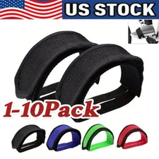 1-10Pack Bicycle Fixed Gear Cycling Pedals Bands Feet Set With Straps Pedal US