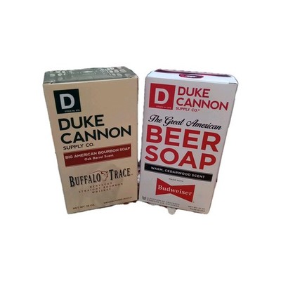 2 Duke Cannon LARGE 10oz Bars - Buffalo Trace Oak Barrel & Cedar Scent. (A11)