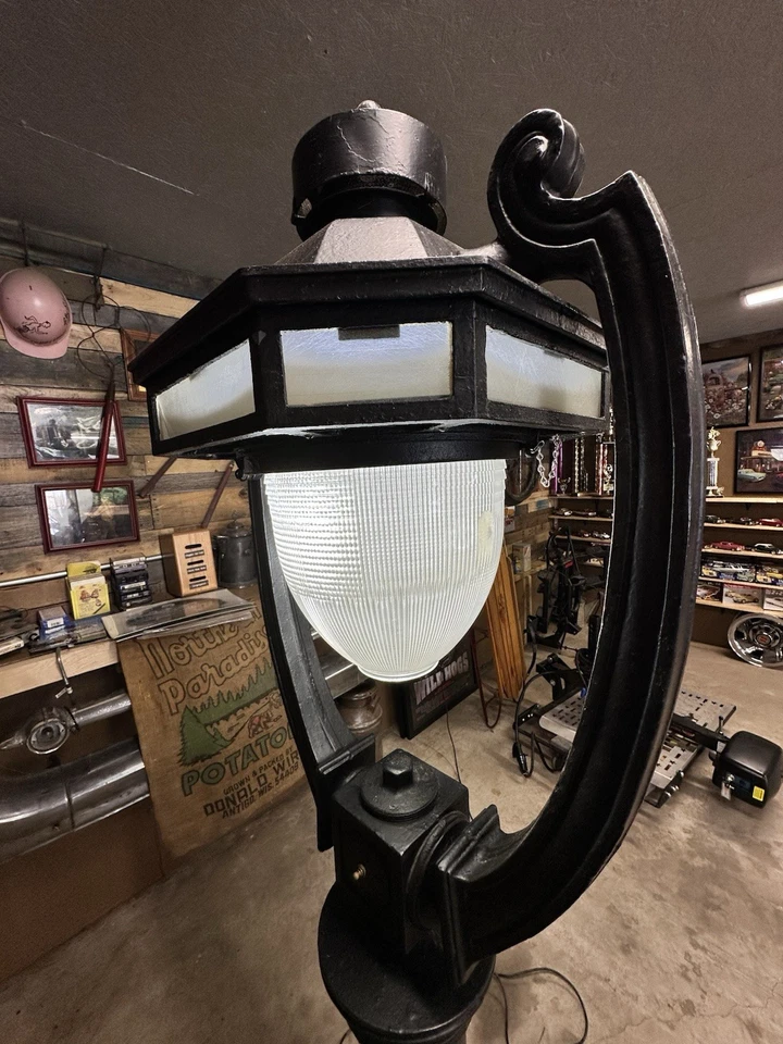 Vintage Black Milwaukee Harp Street Lamp Converted Into Floor Lamp, Works - Image 4 of 4