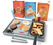New 27 Pcs Melissa  Doug Flip Fry Grill Kitchen Play Toys Girls Boys Food Cooks