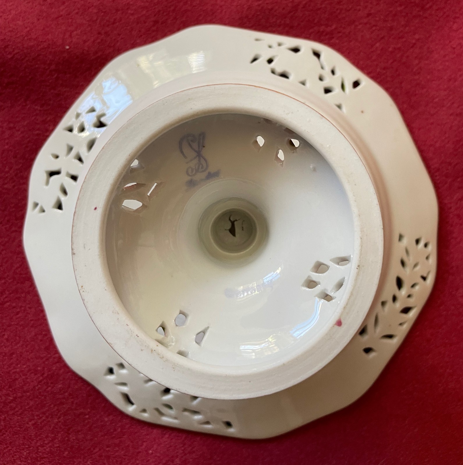 Antique Carl Thieme Dresden Porcelain Compote, 6”