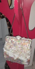 Vintage 1950s/'60s Sequins Mother of Pearl Bag and Jewelry Clasp