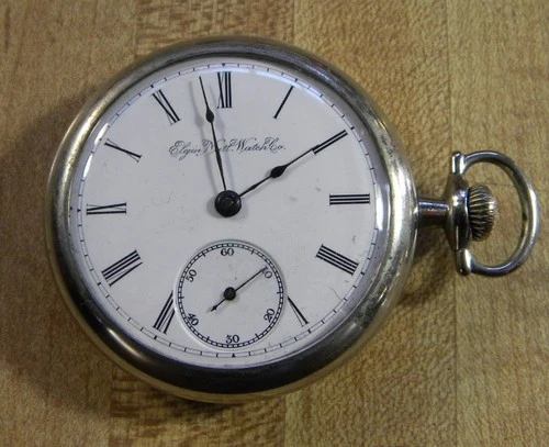 Antique 1905 Mens 18SIZE ELGIN POCKET WATCH  Leverset RUNS GOOD!