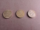3 x GOLD PLATED  1914 - 1963 - 2015   BRITISH SOVEREIGN COINS. [ UNCIRCULATED ]