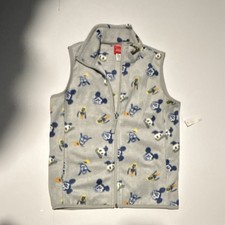 NWT Girls size L Disney Girls' Mickey Mouse Fleece Vest Gray Size L Zip