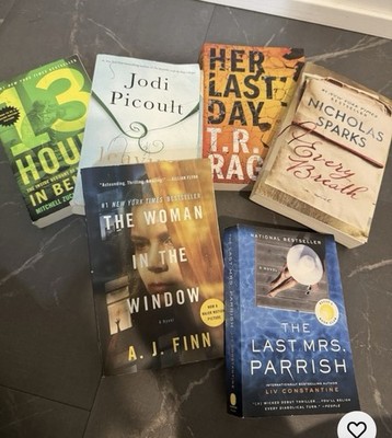 10 Fiction Bestsellers by Jodi Picoult, Nicholas Sparks, A.J. Finn - Lot