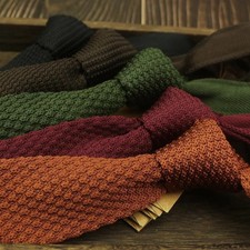 New Men's Solid Colourful Tie Knitted Ties Necktie Slim Classic Woven Neckties