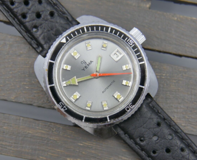 Montre Plongée Automatique YEMA Vintage Années 70 - Cadran Bleu, Boîtier Chromé - Occasion Avec Bracelet Neuf