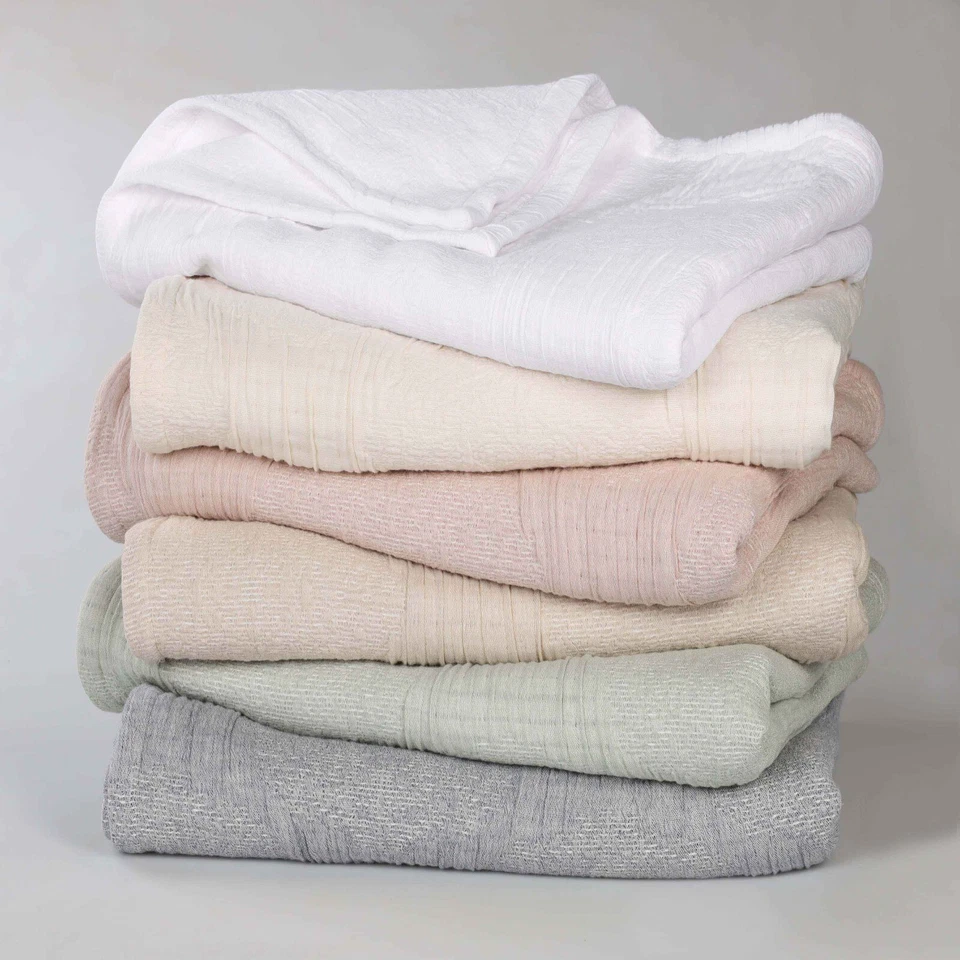 Cobertor tejido arrugado peso medio de algodón Tanta Foto 2 de 3