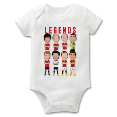 Utd Legends Vector Heroes Baby Grow Vest 0-9 Months Cantona Rooney Etc
