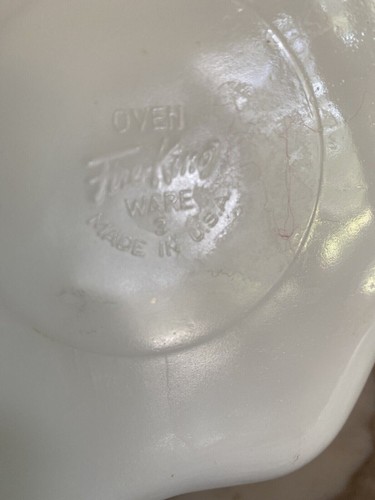 Fire King Anchor Hocking Oven Ware Divided White Milk Glass Gold Trim Dish VTG - Picture 6 of 6