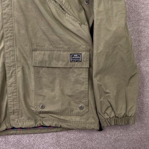 Nike Jacket Mens L Green Snap Closure Hood Utility Pocket Flannel Lined - Picture 3 of 12