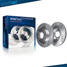 Front Drilled Slotted Disc Brake Rotors For 2000 2001 2002 2003 2004 Ford Focus