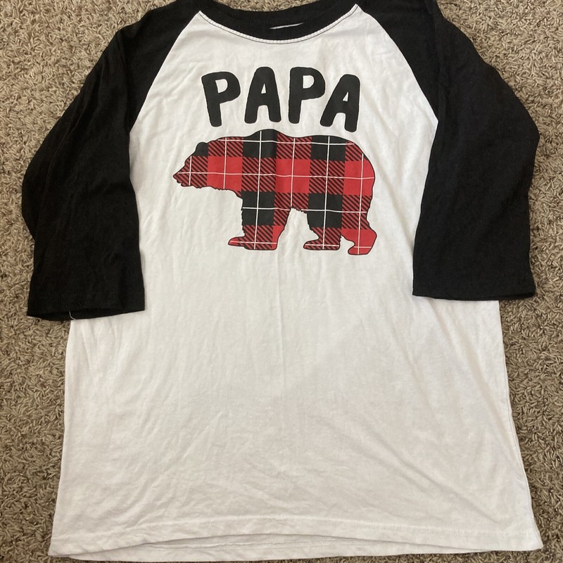 MEN Nap Chat Brand Size LARGE BLACK/ White/red PAPA BEAR SLEEP LOUNGE TEE SHIRT
