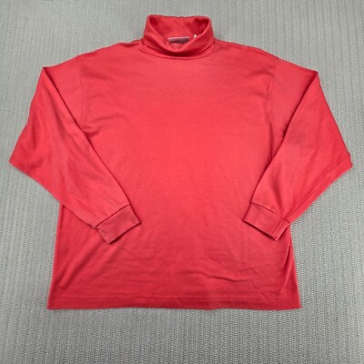 Nordstrom Turtleneck Shirt Top Blouse Womens Medium Long Sleeve Coral Pink 