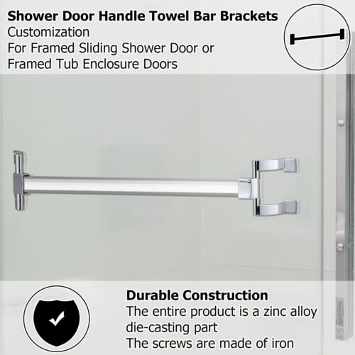 Set 2 Pezzi Staffe Porta Asciugamani Cromate Maniglie Porta Doccia 2" Fori Vite Bagno... - Foto 4 di 6