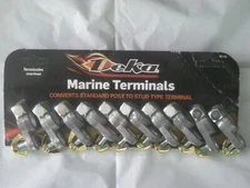 Marine Top Post Battery Terminal  Ends Deka  5/16" Zinc Stud  W/ Wing Nut QTY 10