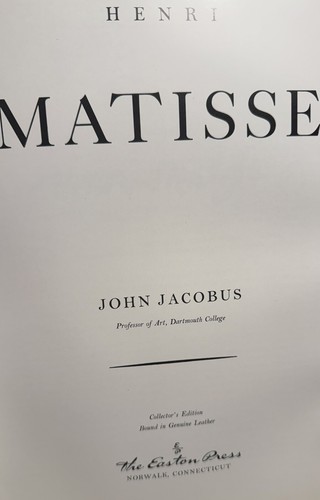 MATISSE - EASTON PRESS 1ST EDITION/1ST PRINT FINE FULL LEATHER *N-MINT!* - Picture 4 of 11